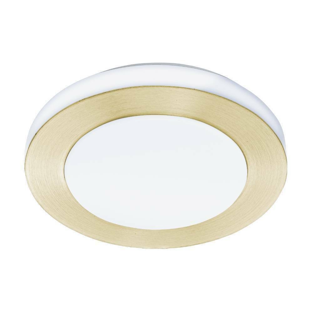 Eglo 900369 "LED CARPI" 30 Cm Çapında Çelik Fırçalanmış Pirinç, Beyaz Duvar Tavan Armatürü Ip44
