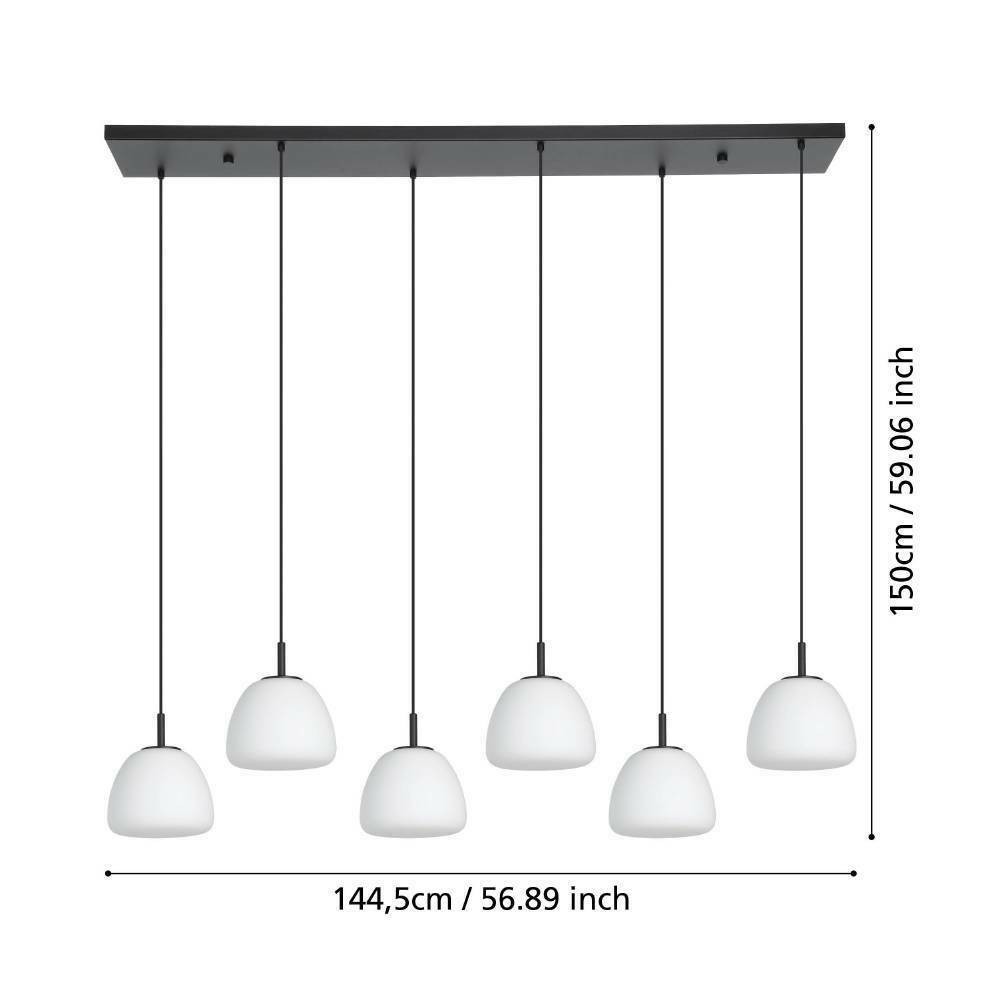 Eglo 390203 "BALMES" 150 Cm Yüksekliğinde Çelik Siyah Sarkıt Avize