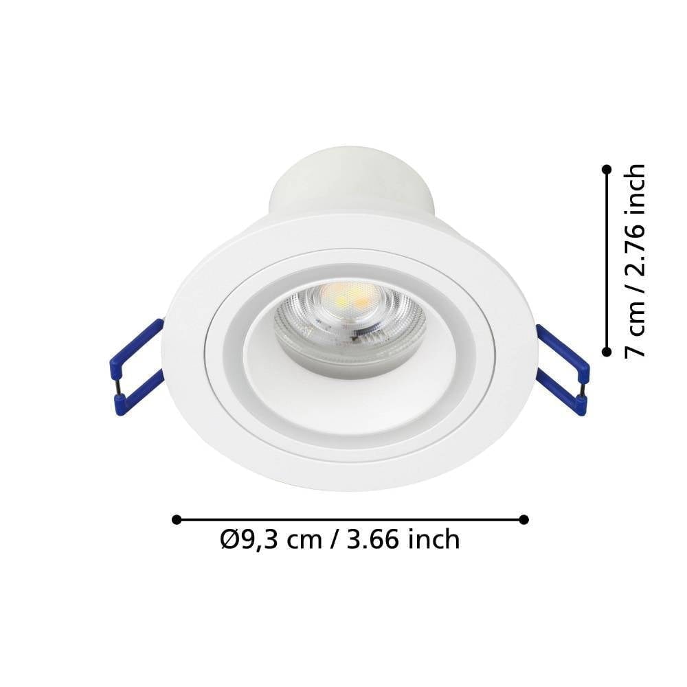 Eglo 900766 "CAROSSO-Z" 9,3 Cm Çapında Alüminyum Beyaz Sıva Altı Gömme Spot RGB