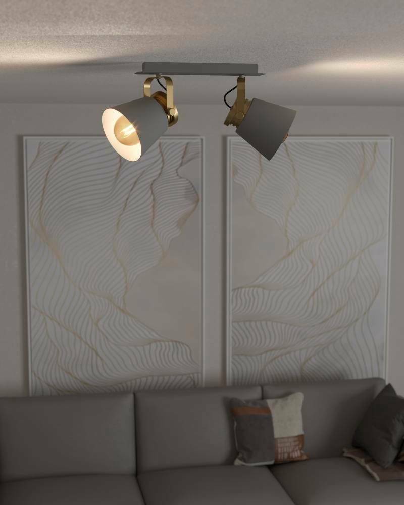 Eglo 43836 "TWICKEN" 2X40W Çelik Gri, Gold Sıva Üstü Spot