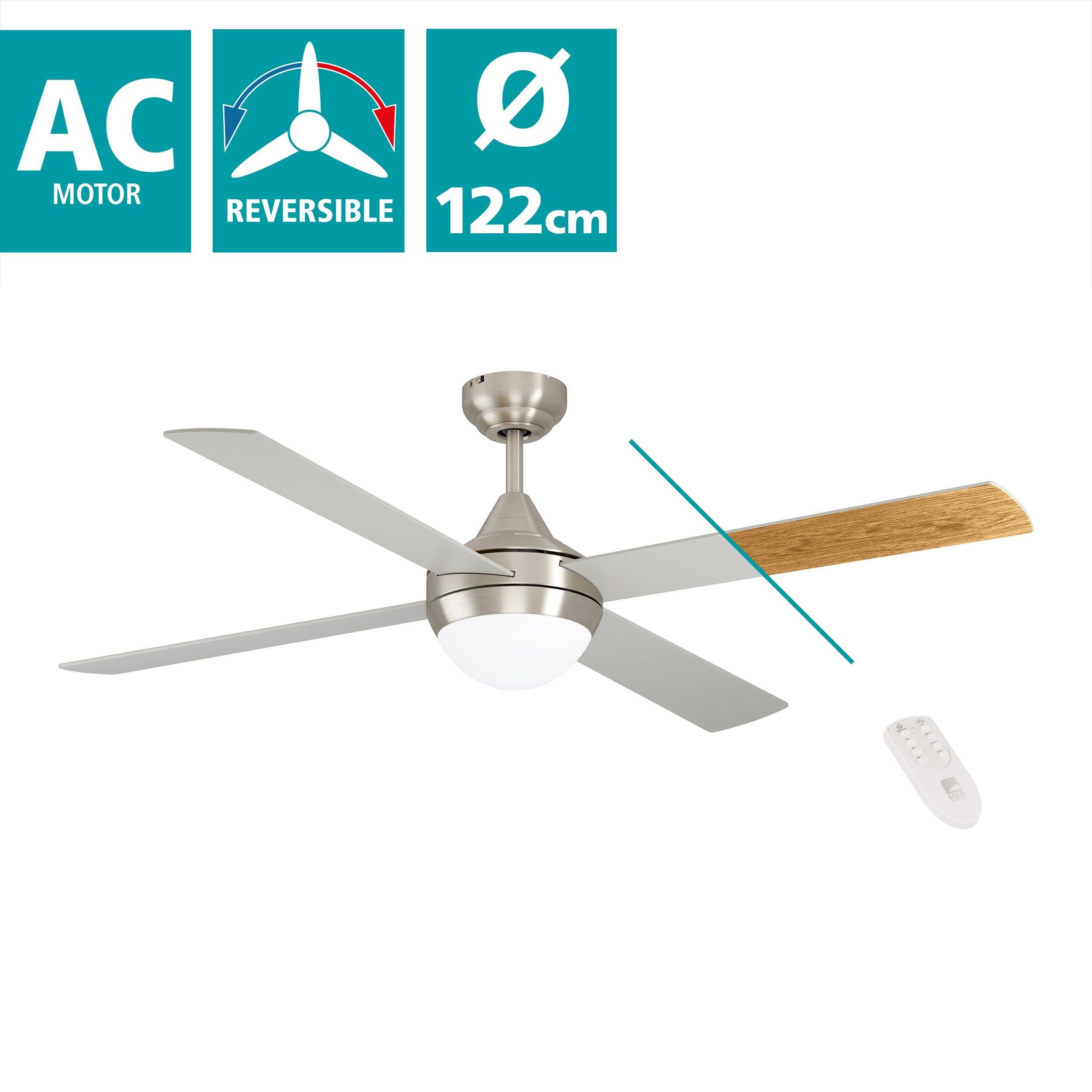 Eglo 35083 "VARADERO" 122 Cm Çapında Çelik Tavan Vantilatörü Ac Motor