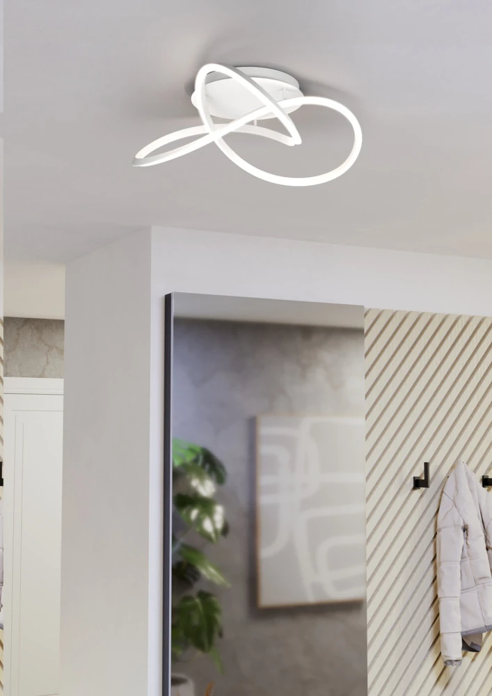 Eglo 390526 "RIAZA" 83 Cm Çapında Beyaz Alüminyum, Çelik Tavan Armatürü