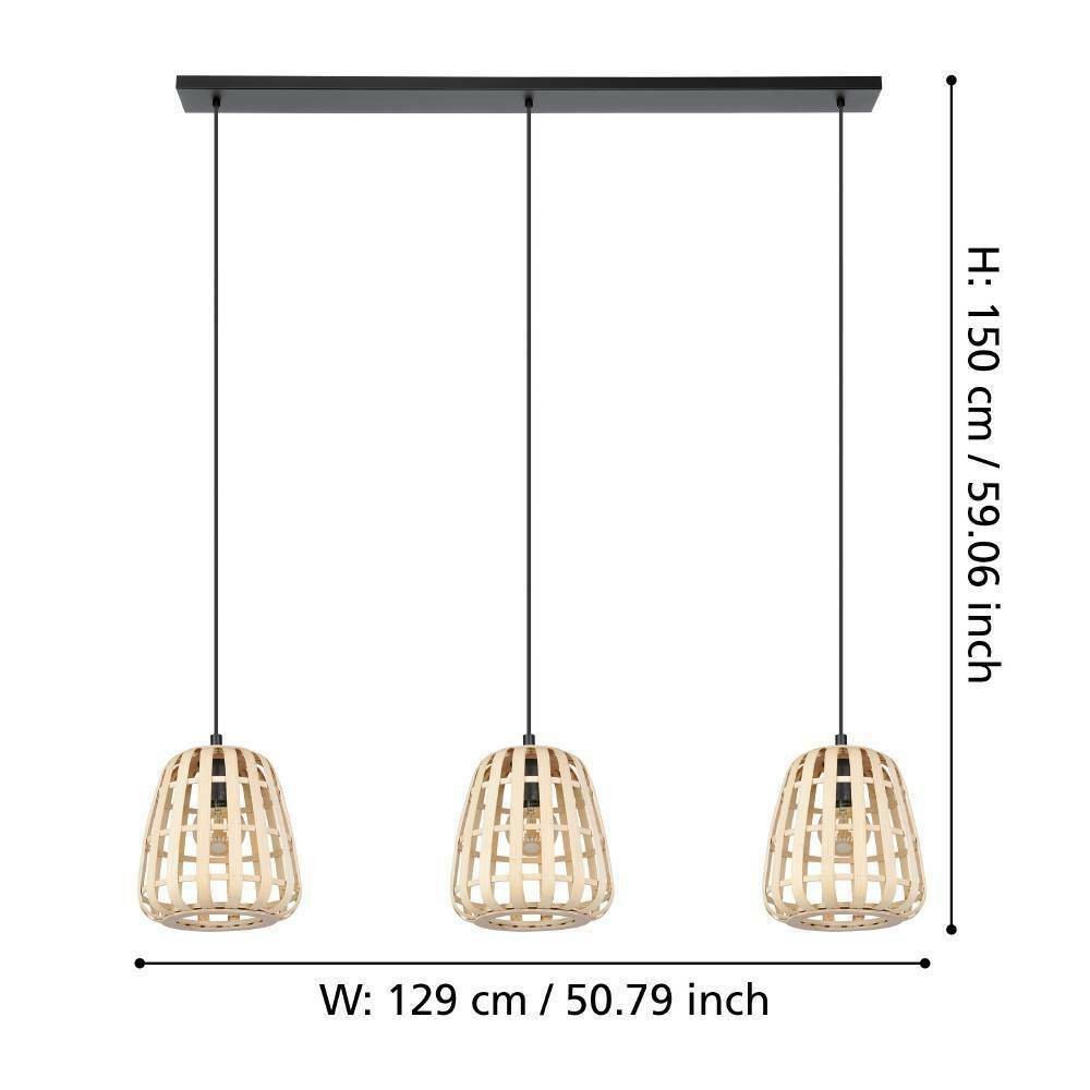 Eglo 390153 "MONTEZUELO" 150 Cm Yüksekliğinde Çelik Siyah Sarkıt Avize