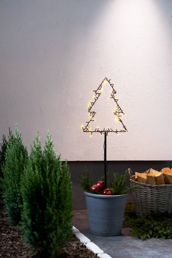 Eglo 411176 "SPIKY" Siyah Çelik 60 Ledli Yere Çivili Yılbaşı Ağacı 90Cm Yüksekliğinde 32Cm Uzunluğunda