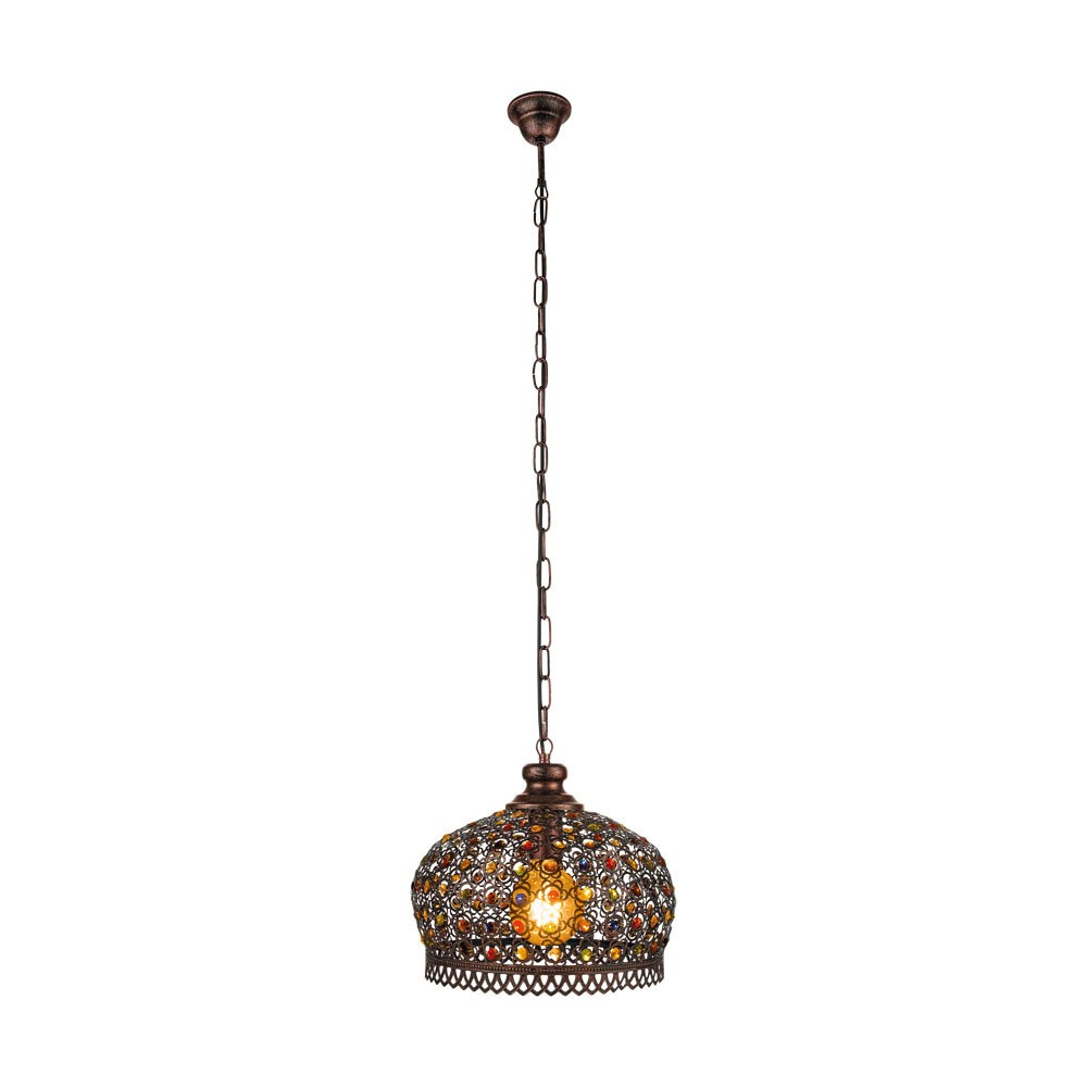 Eglo 49764 "JADIDA" 33 Cm Çapında Çelik Antik Bakır Rengi Sarkıt Avize