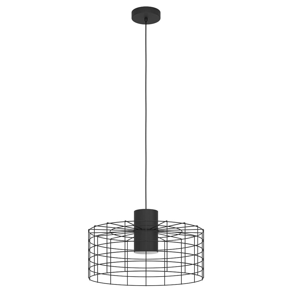 Eglo 43628 İç Mekan " Mıllıgan " Siyah, Beyaz Renk Dökme Çelik Tekli Sarkıt Lamba Ip20 E27 Max: 1X40W  Çap: 48 Cm