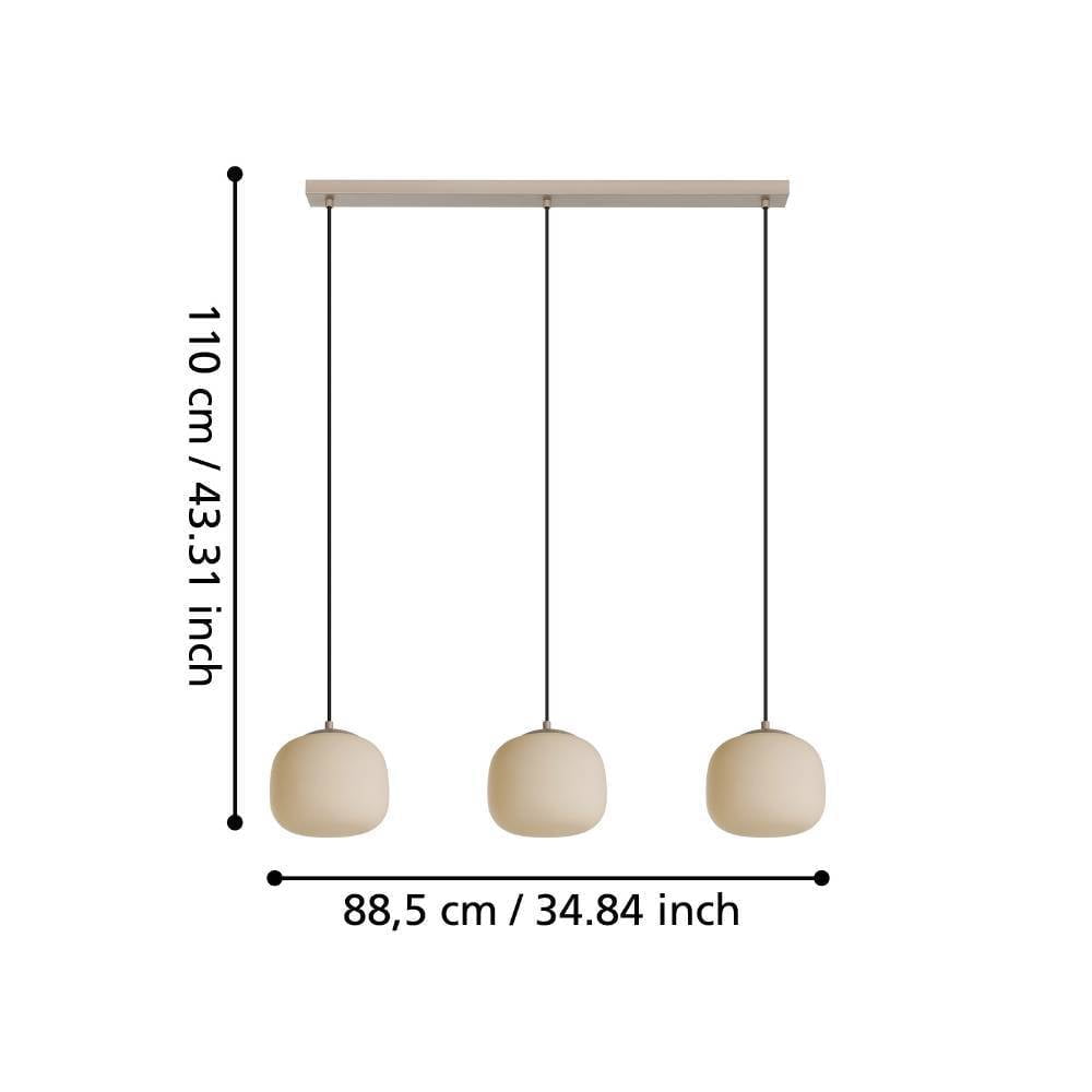 Eglo 900894 "COMINIO" 110 Cm Yüksekliğinde Çelik Boz Kahverengi Sarkıt Avize
