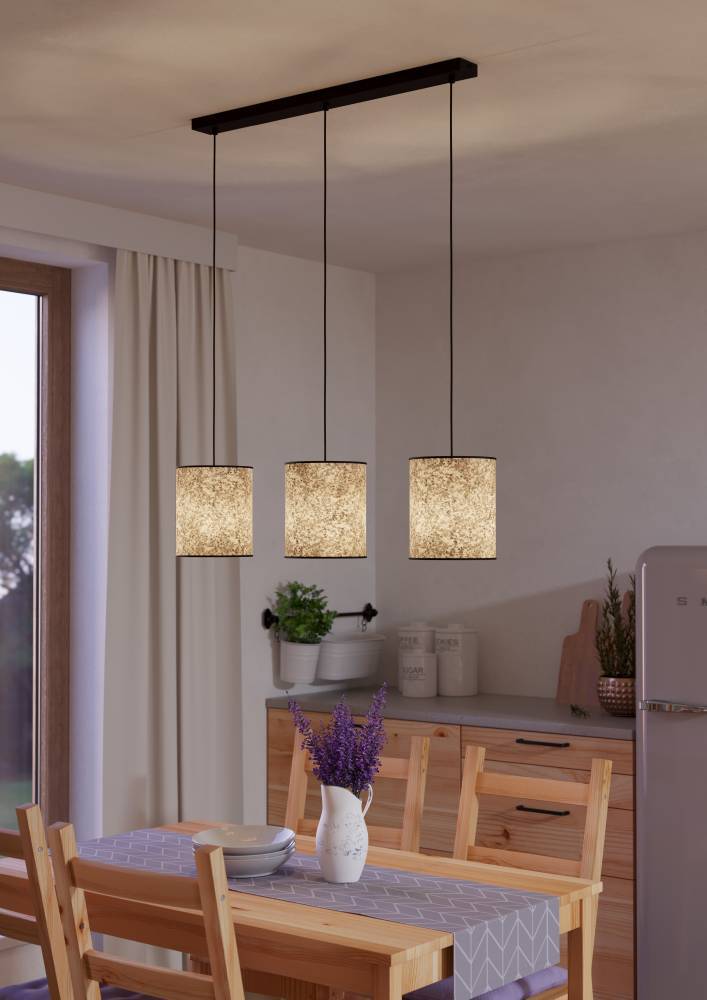 Eglo 43937 "BUTTERBURN" 110 Cm Yüksekliğinde Çelik Siyah Sarkıt Avize