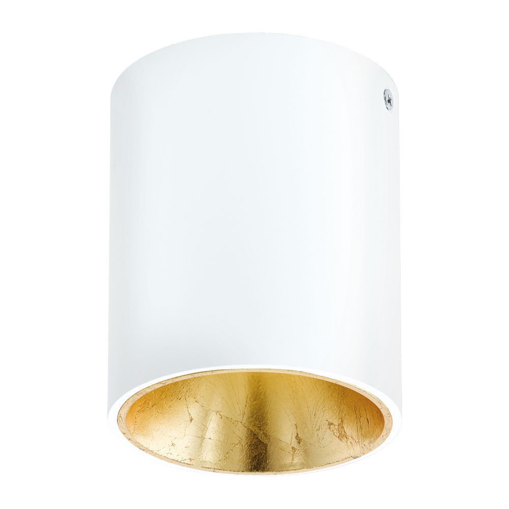 Eglo 94503 "POLASSO" 10 Cm Çapında Alüminyum, Plastik Beyaz, Gold Tavan Armatürü