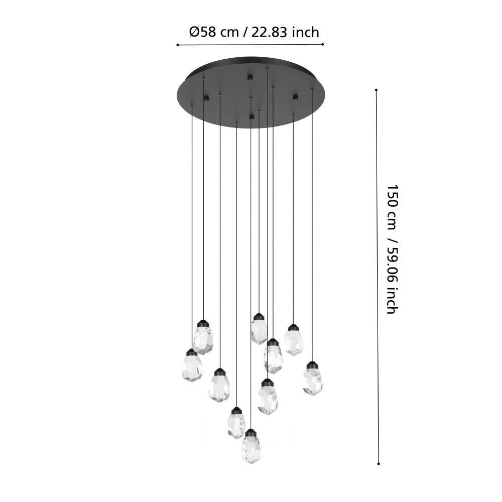 Eglo 390412 "SINDICAT" 150 Cm Yüksekliğinde Çelik Siyah Sarkıt Avize