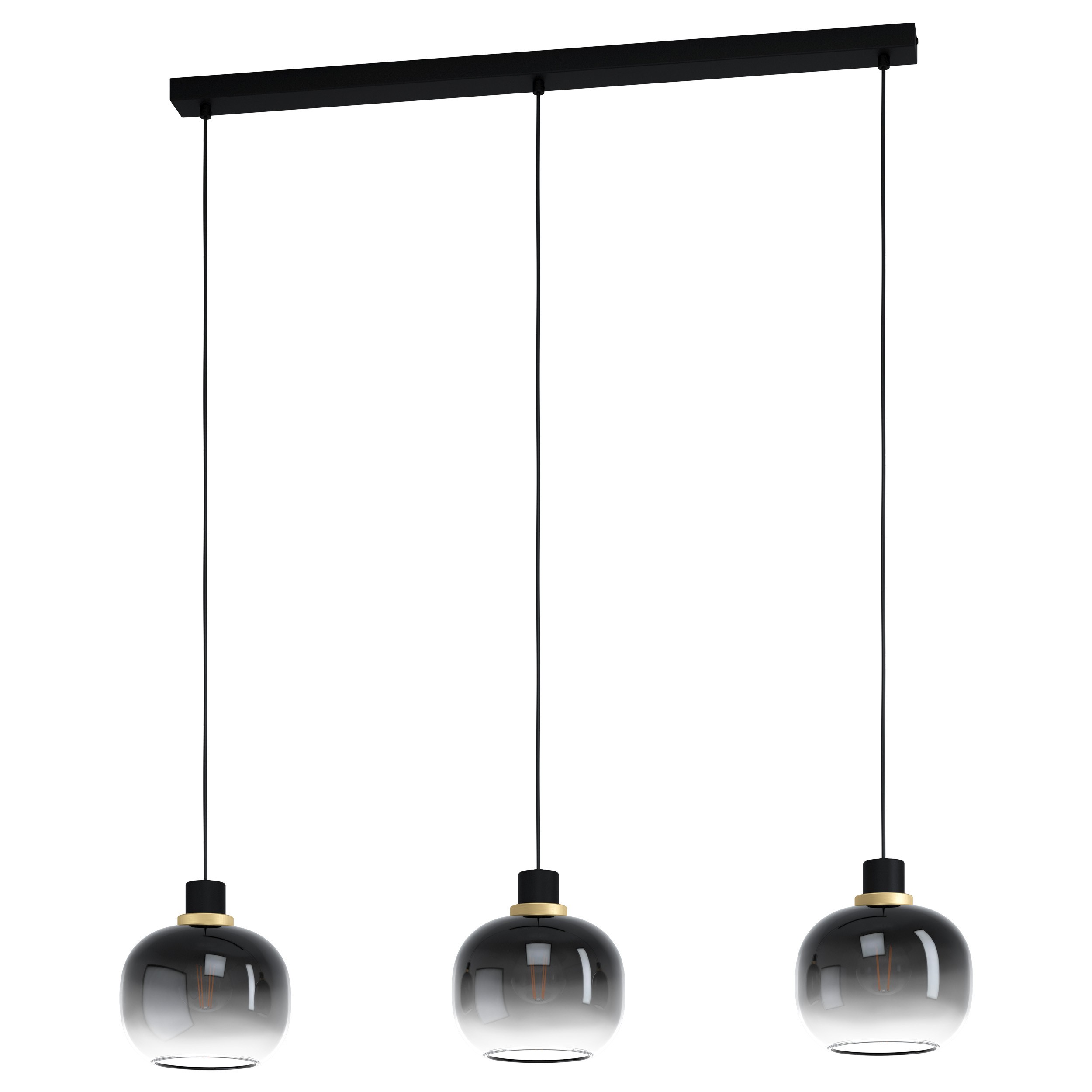 Eglo 99617 "OILELLA" 110 Cm Yüksekliğinde Çelik Siyah, Pirinç Sarkıt Avize