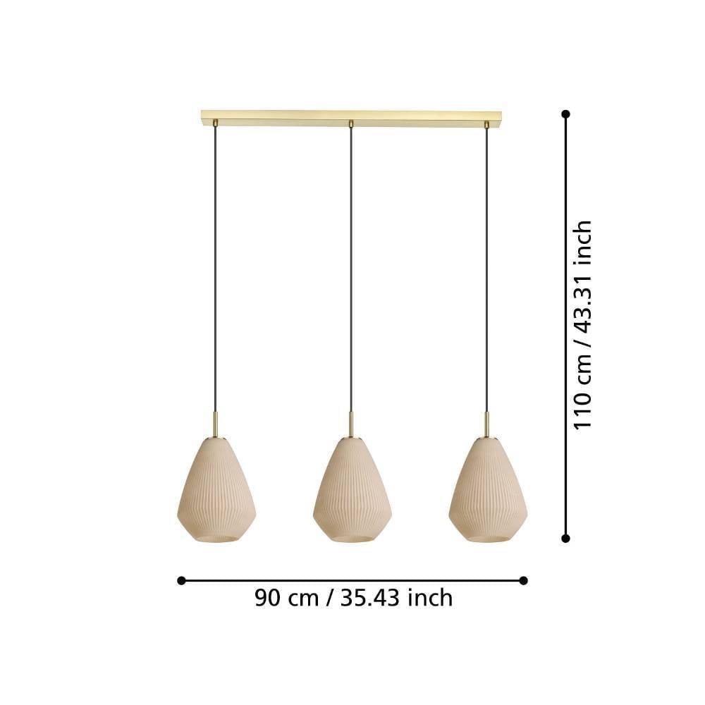 Eglo 900813 "CAPRAROLA" 110 Cm Yüksekliğinde Çelik Fırçalanmış Pirinç Sarkıt Avize