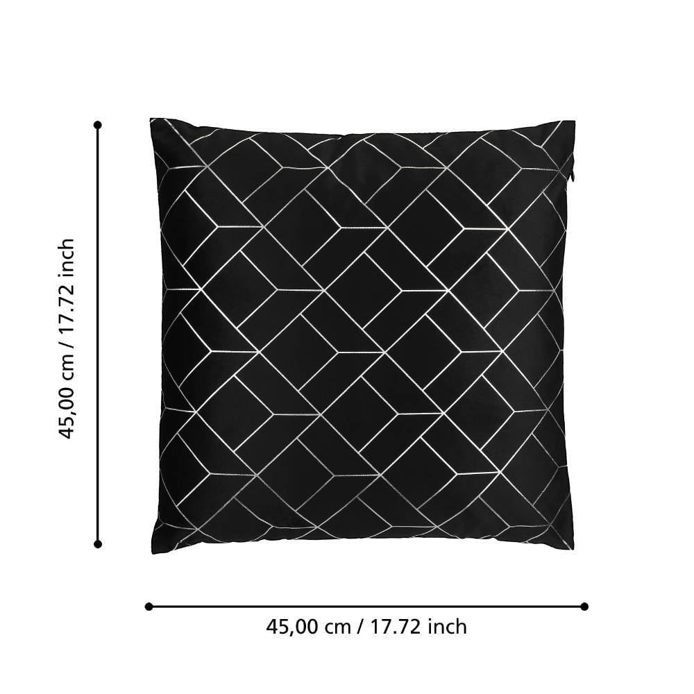 Eglo 420075 "SINGU" 45X45Cm Siyah/Gümüş Polyester Yastık