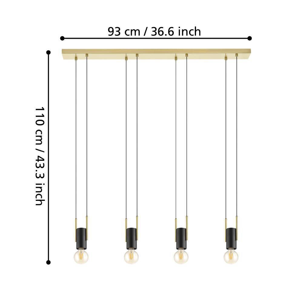 Eglo 98858 "BITACHITO" 110 Cm Yüksekliğinde 93Cm Uzunluğunda Çelik Sarkıt Avize