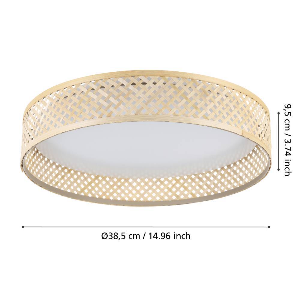 Eglo 900464 "LUPPINERIA" 38 Cm Çapında Plastik, Çelik Beyaz Tavan Armatürü
