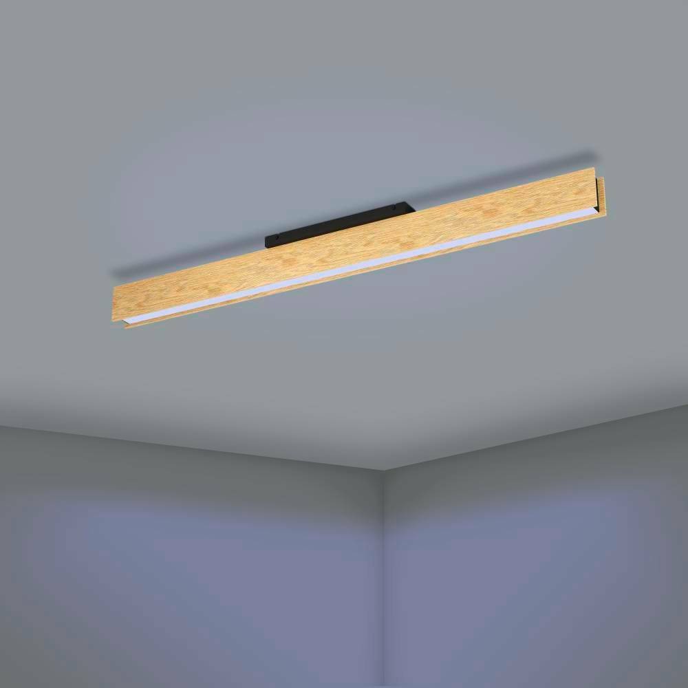 Eglo 900387 "ANCHORENA-Z" 123 Cm Uzunluğunda Ahşap, Çelik Kahverengi, Siyah Tavan Armatürü RGB
