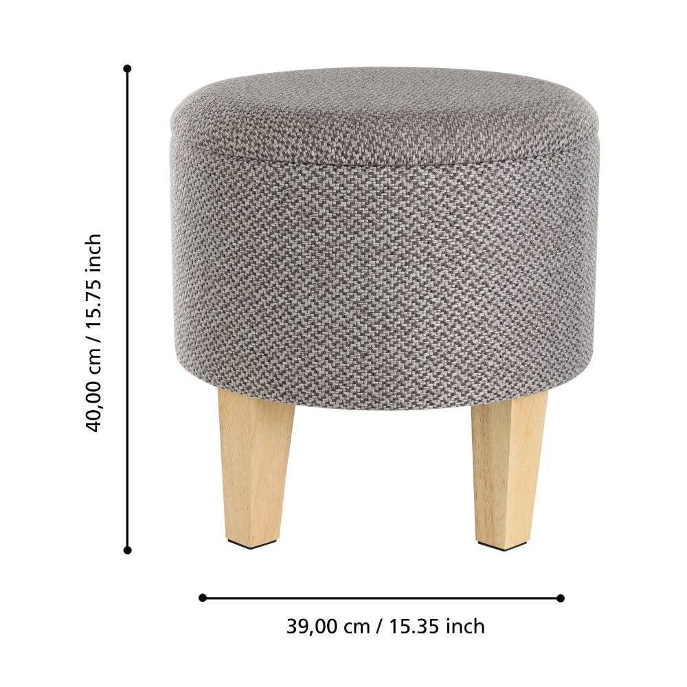 Eglo 424033 "MASHIKE" 40 Cm Yüksekliğinde 39 Cm Çapında Kahverengi Polyester Puf