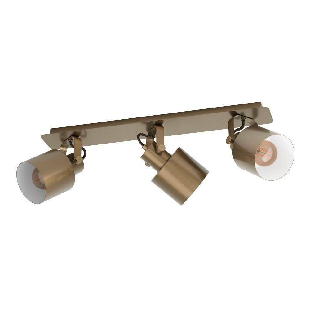Eglo 43819 "SOUTHERY" 3X40W Çelik Krem-Gold Fırçalanmış, Beyaz Sıva Üstü Spot
