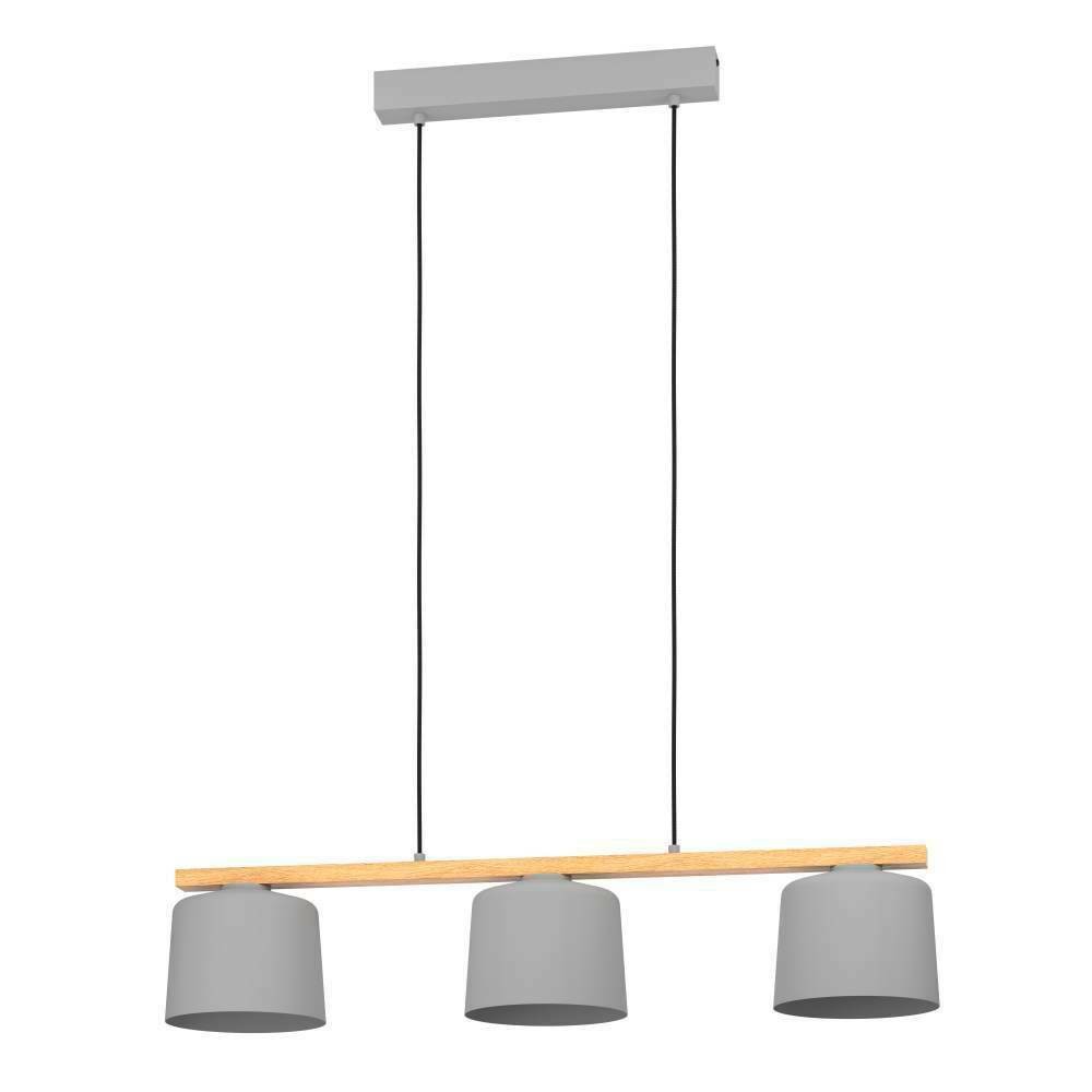 Eglo 900362 "MARIEL" 110 Cm Yüksekliğinde Çelik, Ahşap Açık Gri, Kahverengi Sarkıt Avize