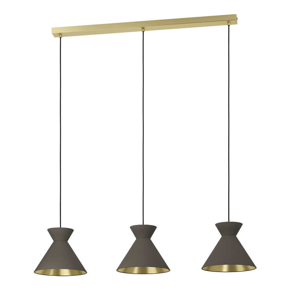 Eglo 900348 İç Mekan " Nastasıa " Siyah Renk Dökme Çelik Sarkıt Lamba Ip20 E27 Max: 3X40W En: 100 Cm