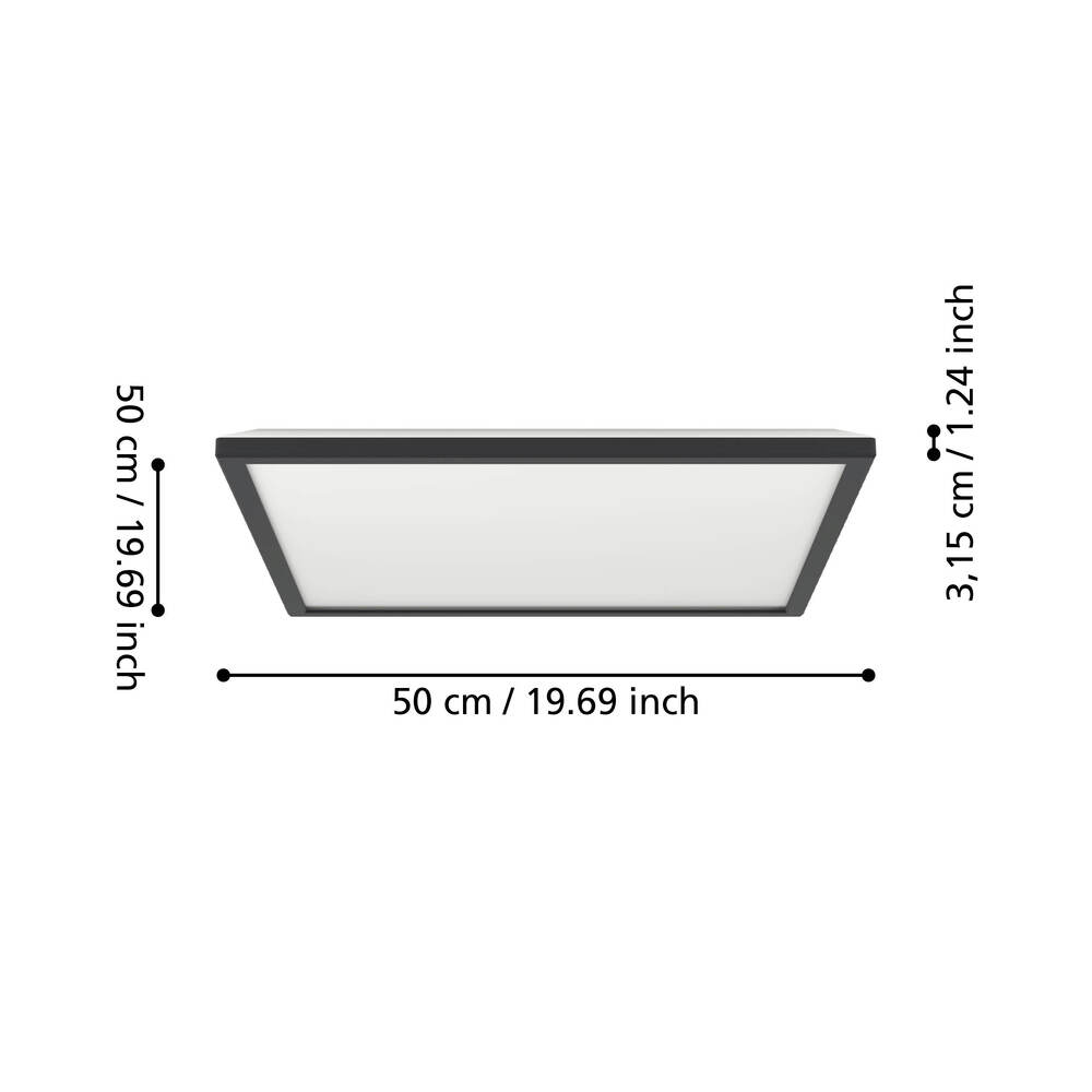 Eglo 901468 "ROVITO-Z" 50 Cm Uzunluğunda Siyah Plastik Led Panel Ip44