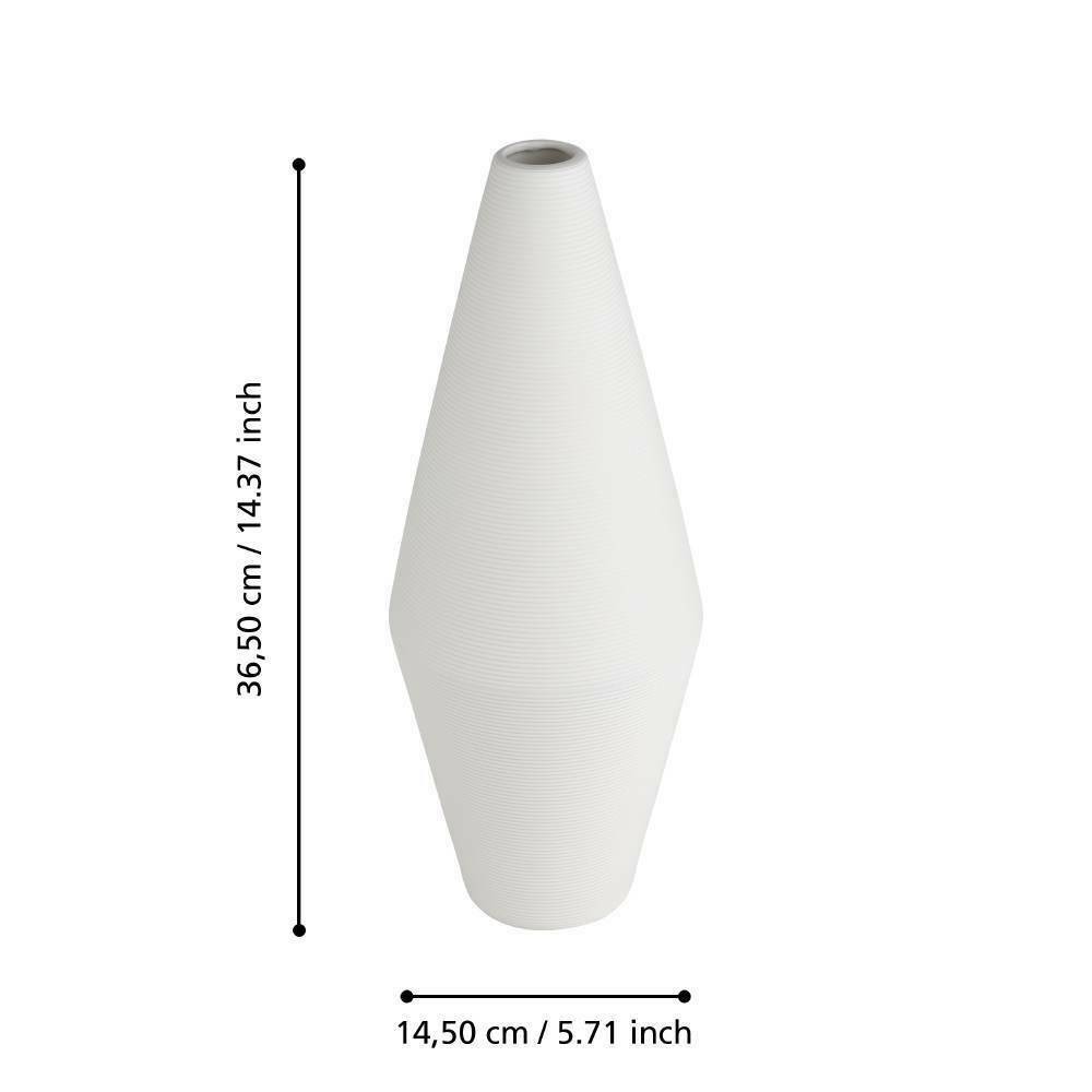 Eglo 421242 "MITANE" 36,5 Cm Yüksekliğinde Beyaz Seramik Vazo