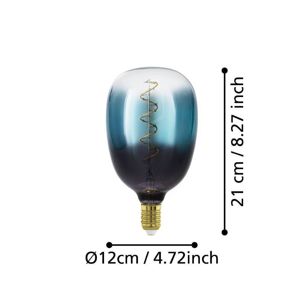 Eglo 110224 E27-Led-T120 Ampul 1X4W Siyah-Mavi-Şeffaf 2000K Dim Edilebilir