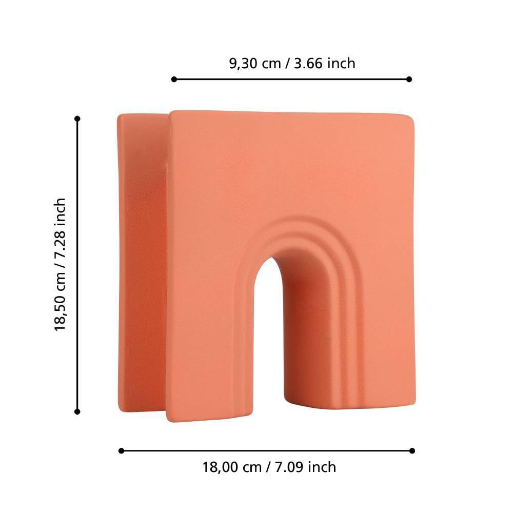 Eglo 421033 "IZUMO" 18,5 Cm Yüksekliğinde Paslı Kahverengi Seramik Vazo