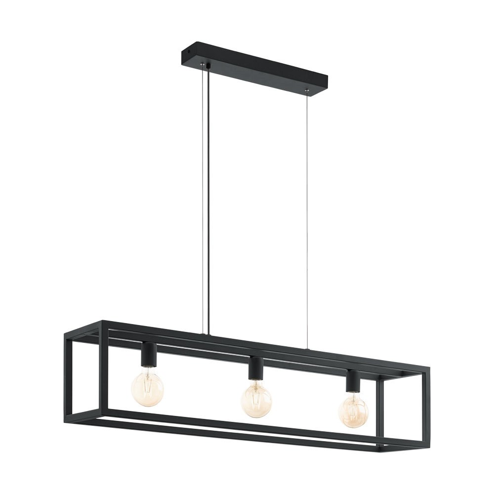 Eglo 49564 "ELSWICK" 150 Cm Yüksekliğinde Çelik Siyah Sarkıt Avize
