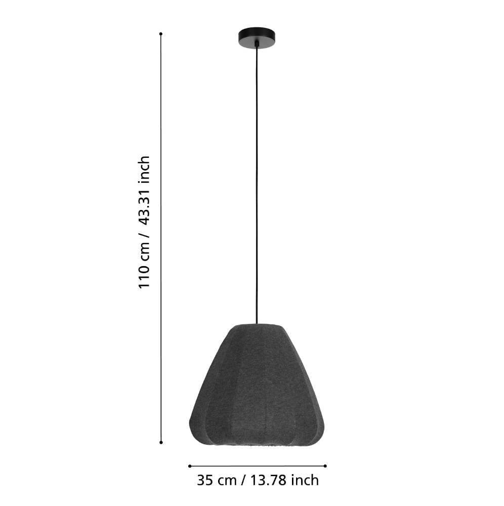 Eglo 43973 "BARLASTON" 110 Cm Yüksekliğinde Çelik Siyah Sarkıt Avize
