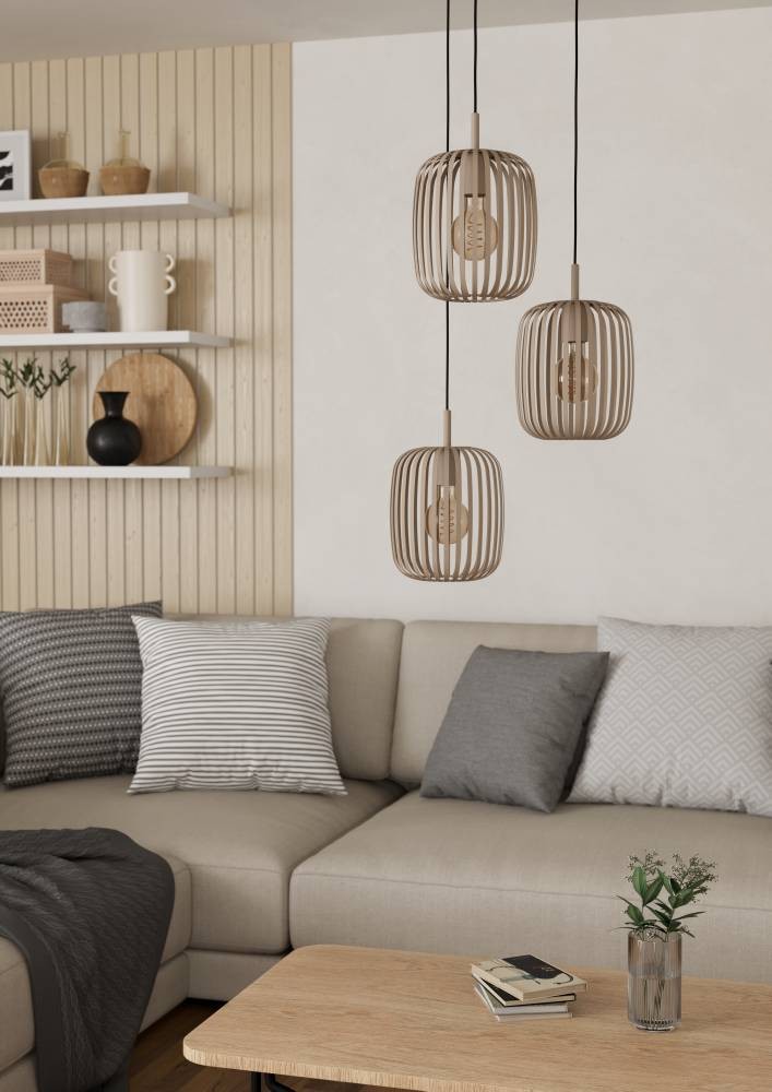 Eglo 900687 "ROMAZZINA" 110 Cm Yüksekliğinde Çelik Kum Rengi Sarkıt Avize