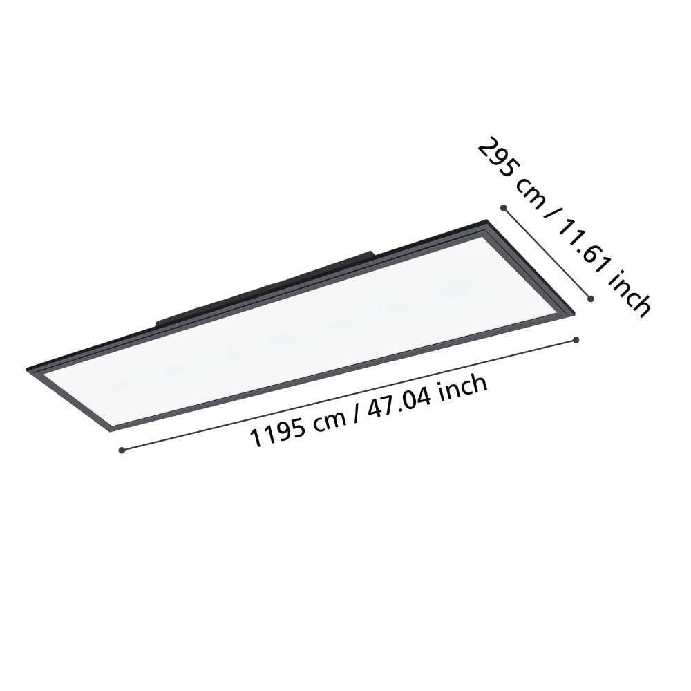Eglo 900821 "SALOBRENA 1" 120 Cm Uzunluğunda 30 Cm Genişliğinde Alüminyum, Çelik Siyah Led Panel