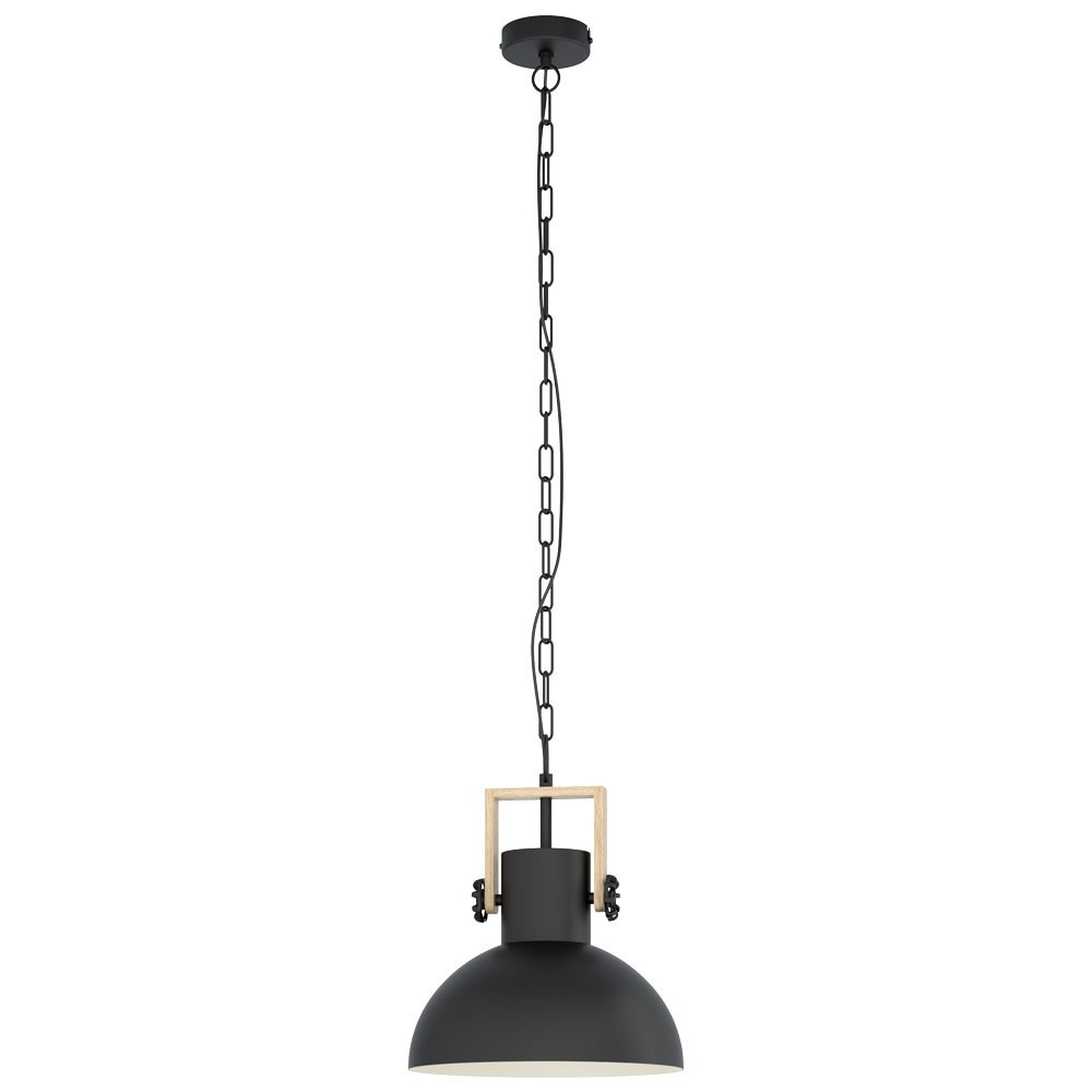 Eglo 43162 "LUBENHAM" 110 Cm Yüksekliğinde Çelik, Ahşap Siyah, Kahverengi Sarkıt Avize