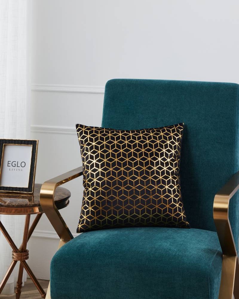 Eglo 420078 "SINGU" 45X45Cm Siyah/ Gold Polyester Yastık
