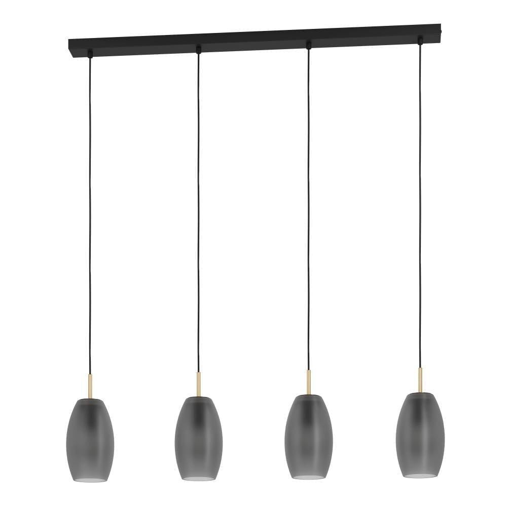 Eglo 900508 "BATISTA" 110 Cm Yüksekliğinde Çelik Siyah, Fırçalanmış Pirinç Sarkıt Avize