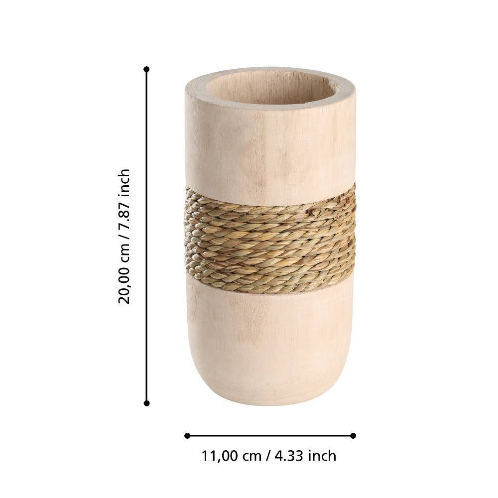 Eglo 421515 "TEBANGAN" 20 Cm Yüksekliğinde Bej Ahşap Vazo