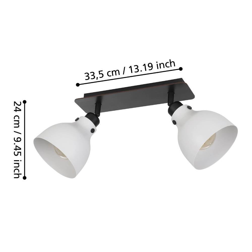 Eglo 43828 "MATLOCK" 2X40W Çelik, Ahşap Gri, Siyah Sıva Üstü Spot