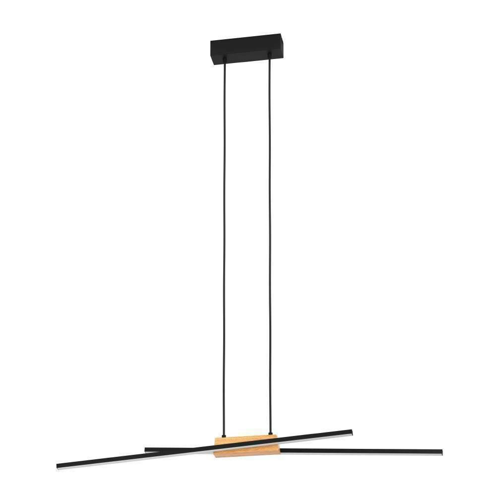 Eglo 900489 "PANAGRIA" 110 Cm Yüksekliğinde Alüminyum, Çelik, Ahşap Siyah, Kahverengi Sarkıt Avize
