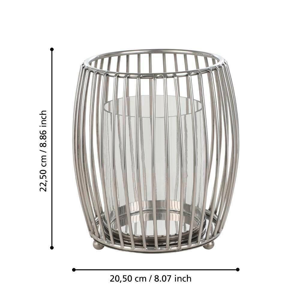 Eglo 422007 "RUMOI" 22,5 Cm Yüksekliğinde Krom Metal Dekoratif Mumluk
