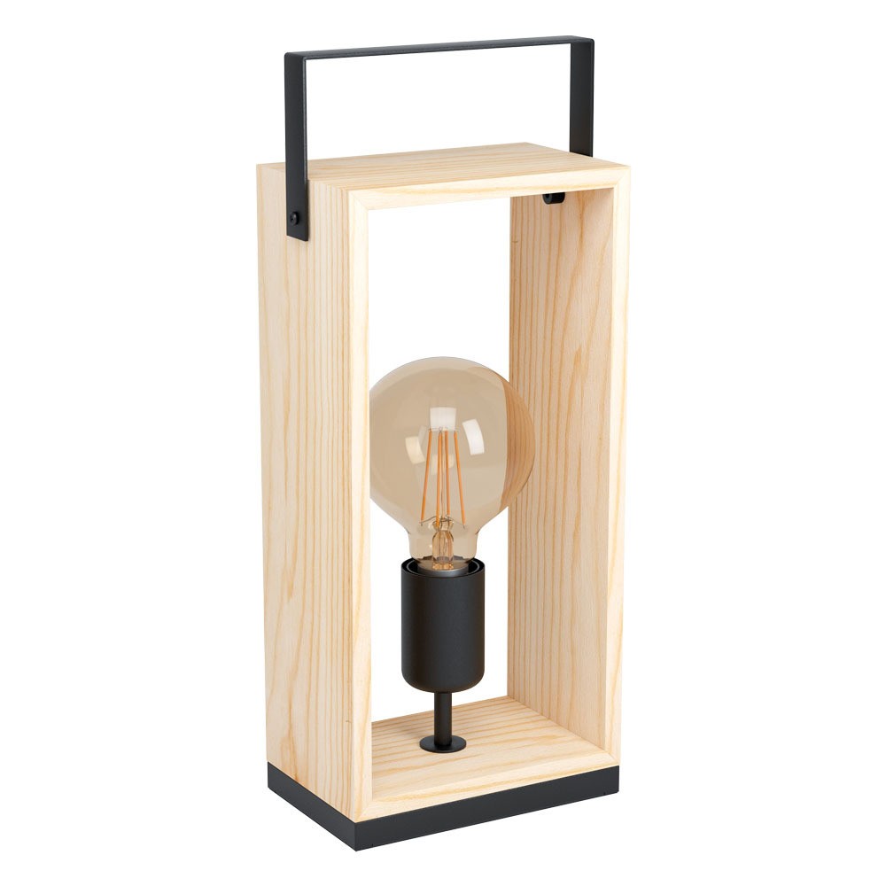 Eglo 43415 "FAMBOROUGH" 40 Cm Yüksekliğinde Çelik, Ahşap Masa Lambası