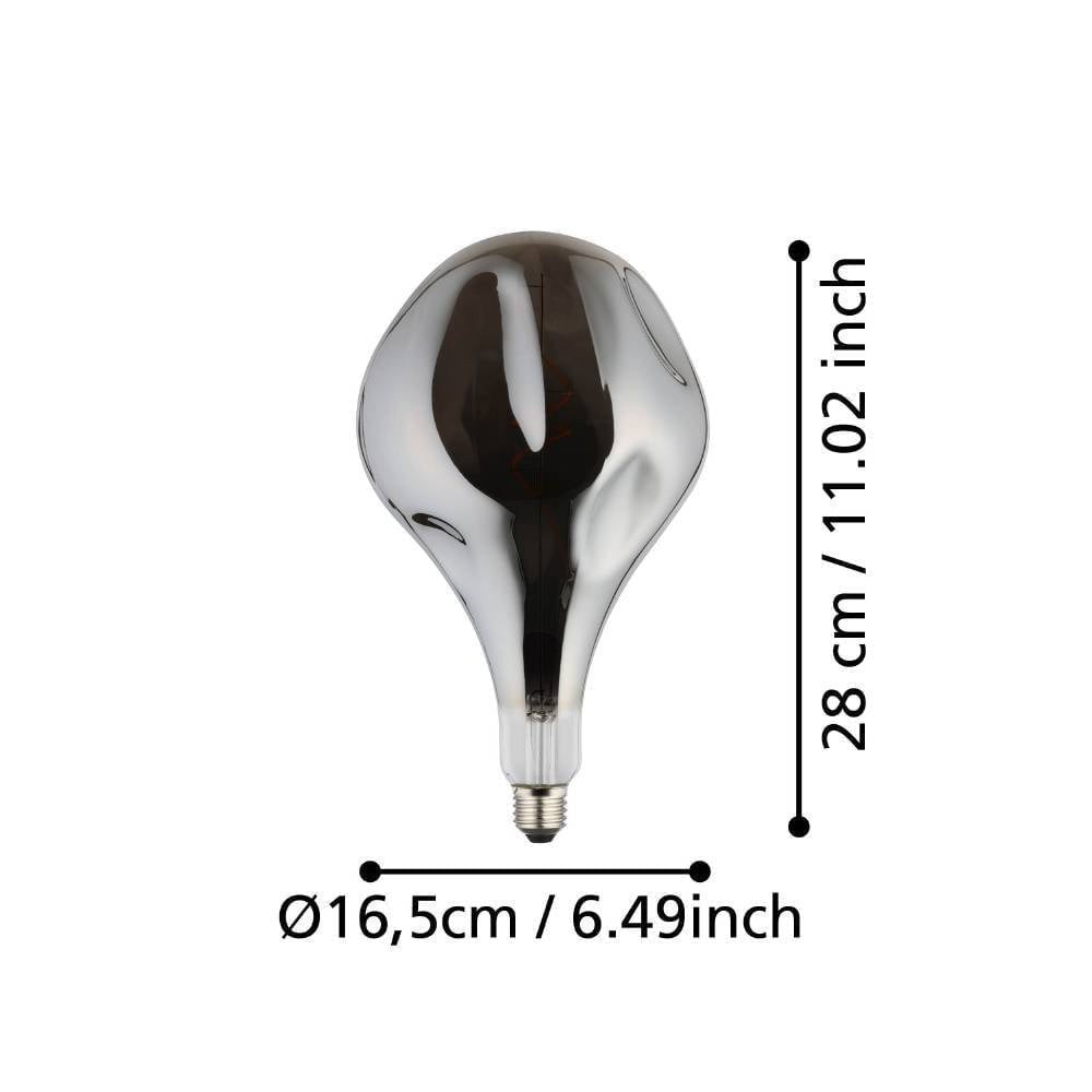Eglo 110234 E27-Led-D165 Ampul 1X4W Siyah-Şeffaf 1800K Dim Edilebilir