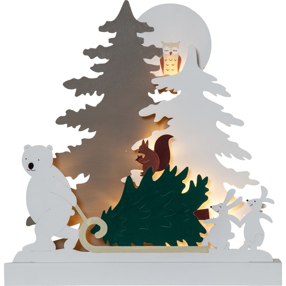 Eglo 271-82 "FOREST FRIENDS" Ledli Dekoratif Aydınlatma Renkli Ahşap 38Cm Yüksekliğinde 37Cm Uzunluğunda
