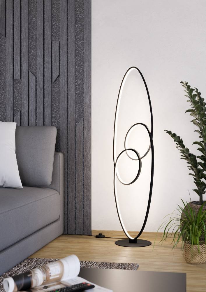 Eglo 901015 "GIANELLA" 120,5 Cm Yüksekliğinde Alüminyum, Çelik Köşe Lambası Lambader