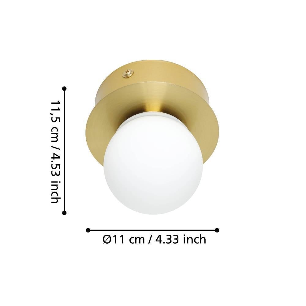 Eglo 900658 "MOSIANO" Çelik Fırçalanmış Pirinç, Gold Duvar Tavan Armatürü Ip44