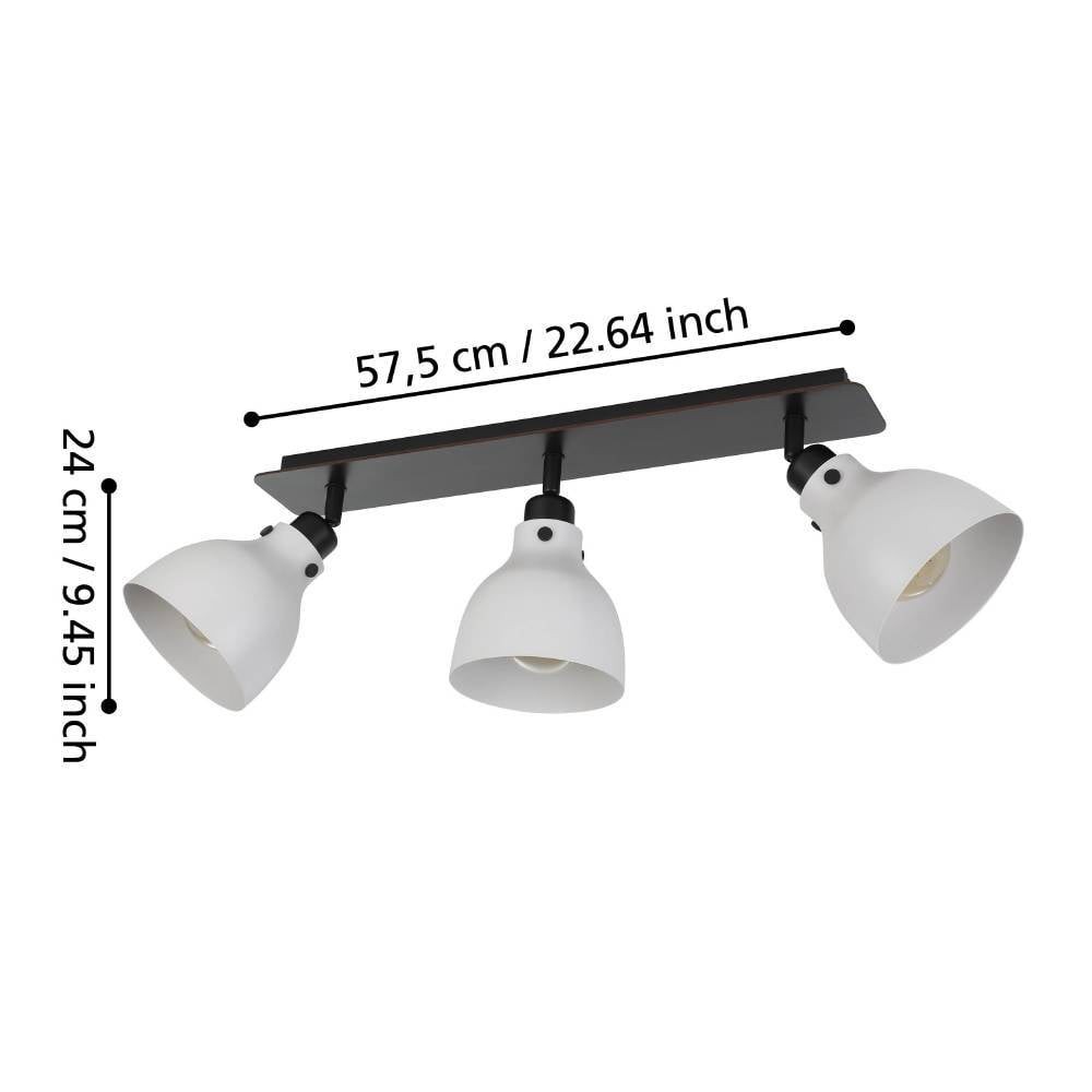 Eglo 43829 "MATLOCK" 3X40W Çelik, Ahşap Gri, Siyah Sıva Üstü Spot