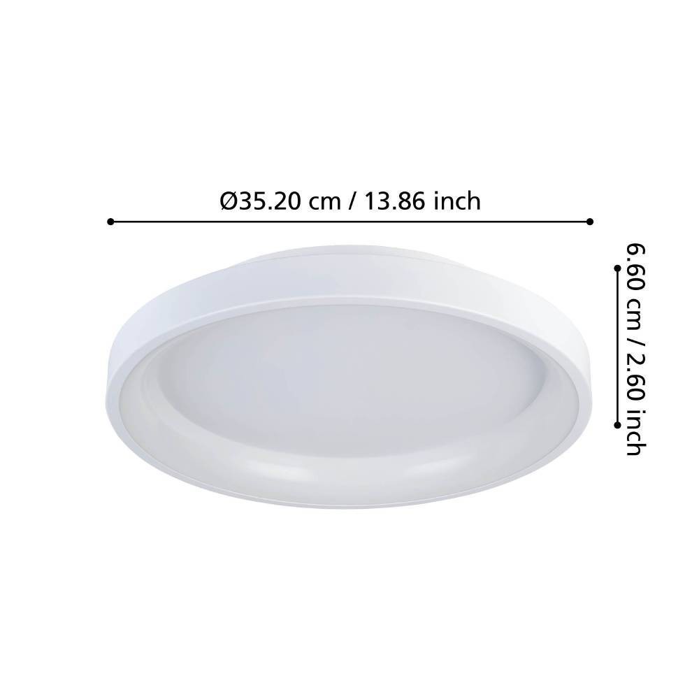 Eglo 901248 "LORETELLO" 35 Cm Çapında Plastik, Çelik Beyaz Duvar Tavan Armatürü