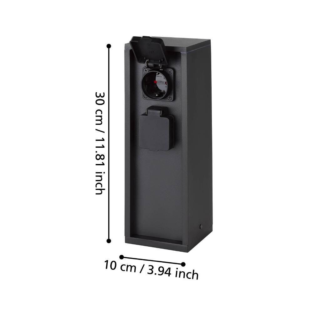 Eglo 901031 "PARK 5" 30 Cm Yüksekliğinde Alüminyum Dış Mekan Bahçe Aydınlatması Topraklı Piriz Ip54