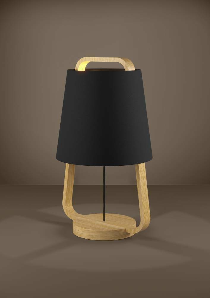 Eglo 390187 "CAMALOZA" 43,5 Cm Yüksekliğinde Çelik, Ahşap Masa Lambası
