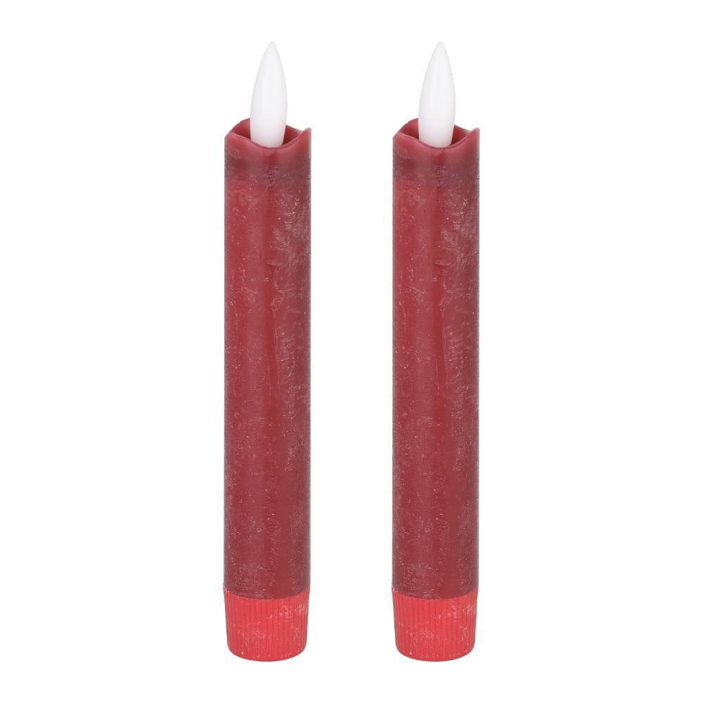 Eglo 422216 "ANTANABE" 15 Cm Yüksekliğinde Led Balmumu Plastik Kırmızı 2'Li Set