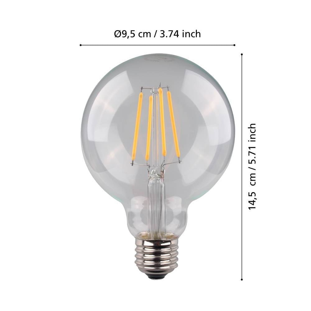 Eglo 110181 E27-Led-G95 Ampul 1X7,3W Şeffaf 2700K 806 Lümen Dim Edilebilir